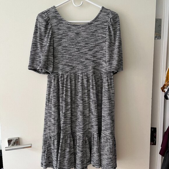 Daily Practice by Anthropologie Flounced Mini Dress in Black and White - Picture 4 of 6